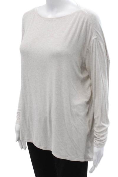 Lululemon Womens Beige Basic Cotton Blend Round Neck Long Sleeve Sweater Size 8