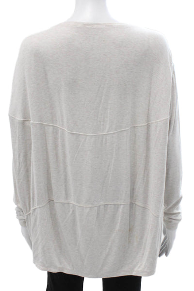 Lululemon Womens Beige Basic Cotton Blend Round Neck Long Sleeve Sweater Size 8
