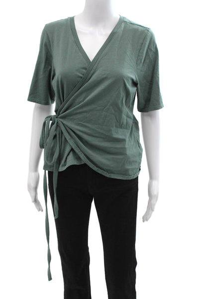 Nation LTD Womens Bohemian Green V-Neck Organic Cotton Tee Size XL