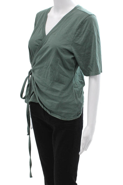 Nation LTD Womens Bohemian Green V-Neck Organic Cotton Tee Size XL