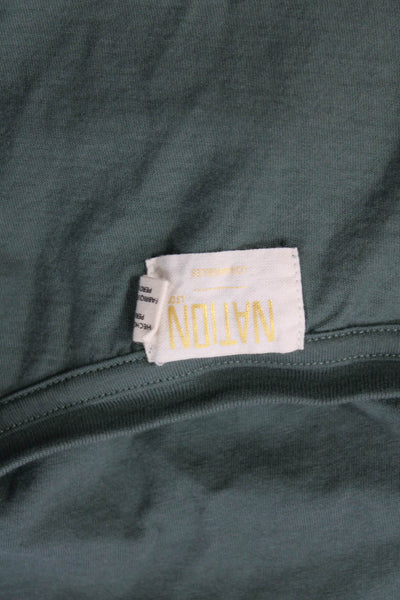 Nation LTD Womens Bohemian Green V-Neck Organic Cotton Tee Size XL