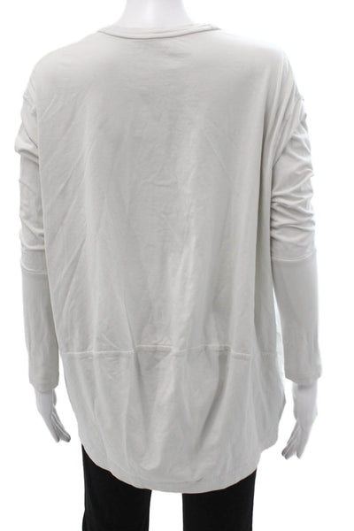 Lululemon Womens Tunic V-Neck Long Sleeve Blouse White Nylon Blend Size 6