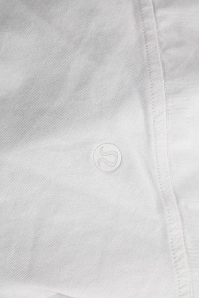 Lululemon Womens Tunic V-Neck Long Sleeve Blouse White Nylon Blend Size 6