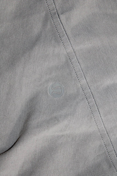 Lululemon Women Basic V-Neck Long Sleeve Gray Cotton Blend T-Shirt Size 6