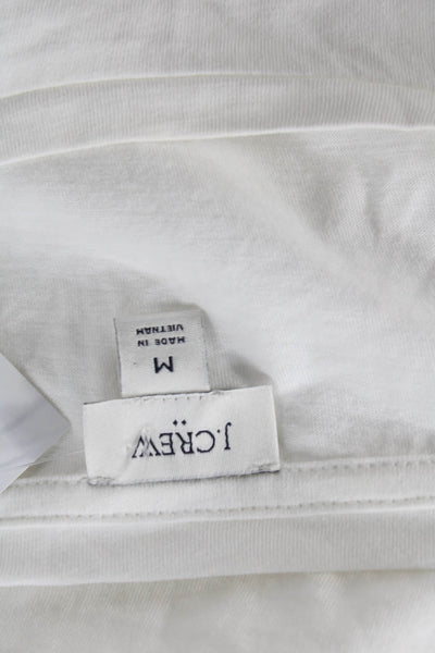 J Crew Women Basic White Cotton Crew Neck Short Sleeve T-Shirt Size M