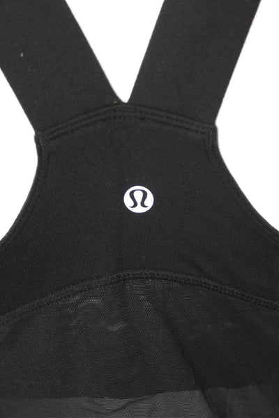 Lululemon Womens Mesh Trim V-neck Sleeveless Active Top Black Size 10