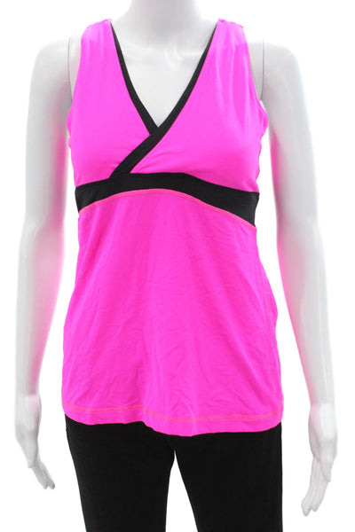 Lululemon Womens Color Block Padded Sleeveless Active Top Hot Pink Size 10