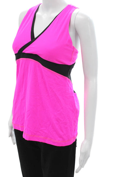 Lululemon Womens Color Block Padded Sleeveless Active Top Hot Pink Size 10