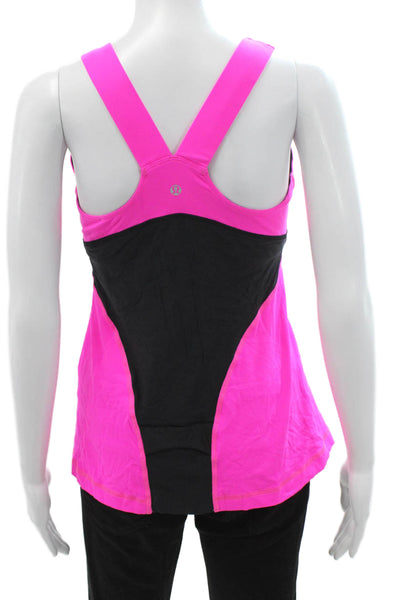 Lululemon Womens Color Block Padded Sleeveless Active Top Hot Pink Size 10