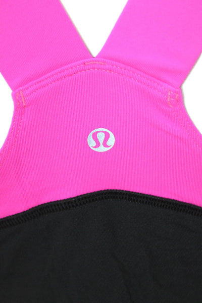 Lululemon Womens Color Block Padded Sleeveless Active Top Hot Pink Size 10