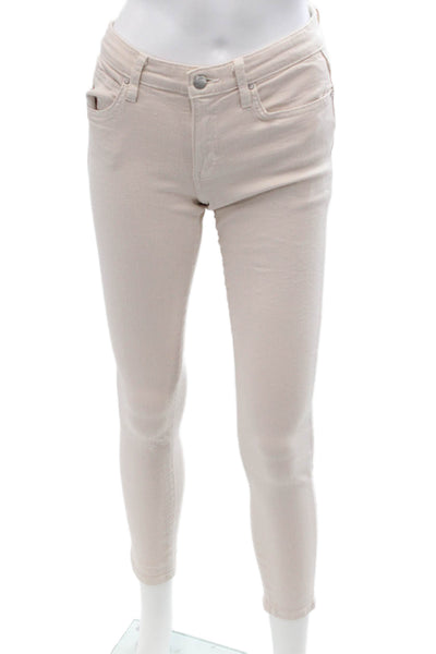 Joes Women Ankle Cropped Pants Beige High Rise 27in Inseam Size 28