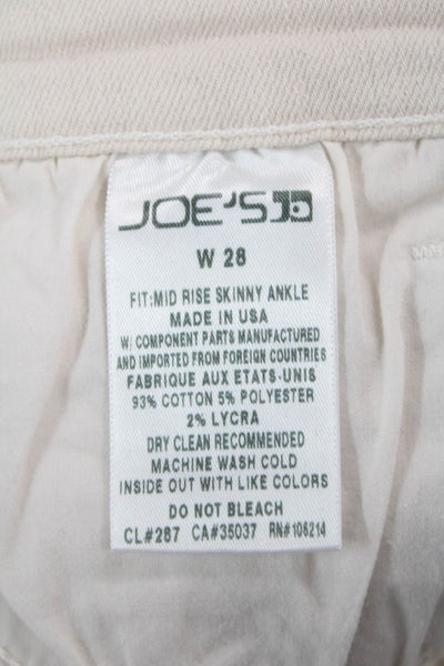 Joes Women Ankle Cropped Pants Beige High Rise 27in Inseam Size 28