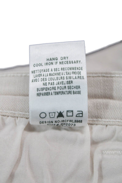 Joes Women Ankle Cropped Pants Beige High Rise 27in Inseam Size 28