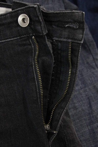 Rag & Bone Unisex Cropped Straight Black High Rise Jeans Button Size 28