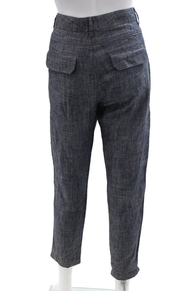 Vince Mens Cropped Cargo Pants Dark Gray Lyocell Linen Army Size 28