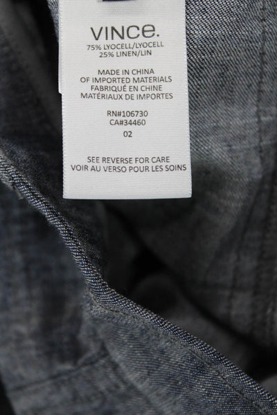 Vince Mens Cropped Cargo Pants Dark Gray Lyocell Linen Army Size 28