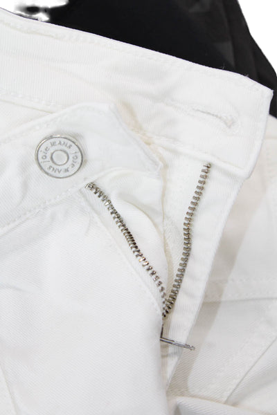 Joie Womens Cropped Cargo Pants White High Rise Button Size 28