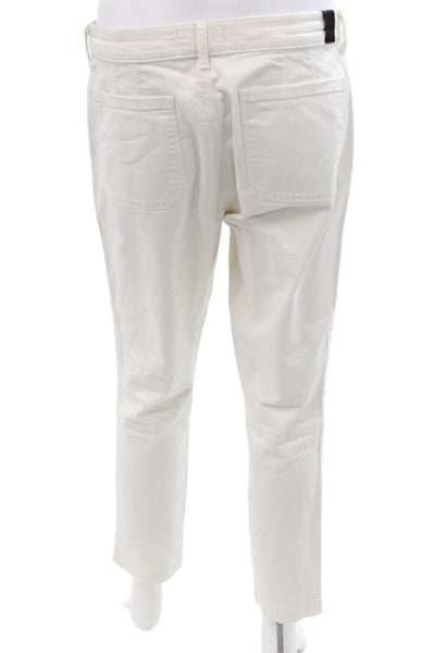 Vince Womens Cropped Ankle Pants White Cotton Blend Size 27