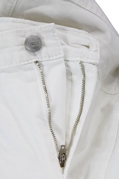 Vince Womens Cropped Ankle Pants White Cotton Blend Size 27