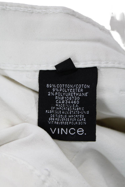 Vince Womens Cropped Ankle Pants White Cotton Blend Size 27