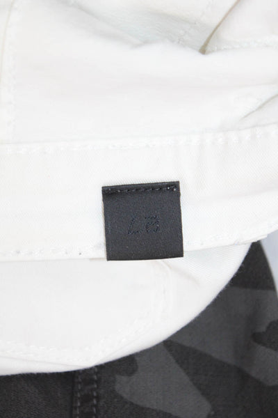 Vince Womens Cropped Ankle Pants White Cotton Blend Size 27