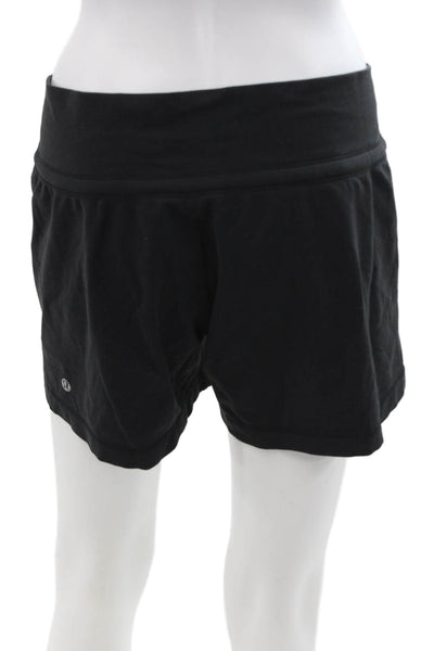 Lululemon Unisex Sweat Shorts Black Nylon Blend Drawstring Size 8