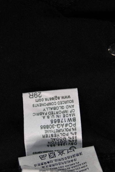 AG Adriano Goldschmied Womens Black Button Fly Pants 58% Modal Inseam 30 Size 29