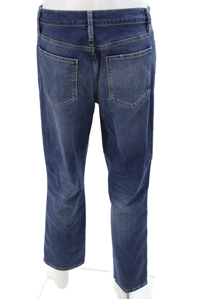Frame Women Boyfriend Cropped Jeans Blue High Rise Size 28