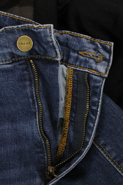 Frame Women Boyfriend Cropped Jeans Blue High Rise Size 28