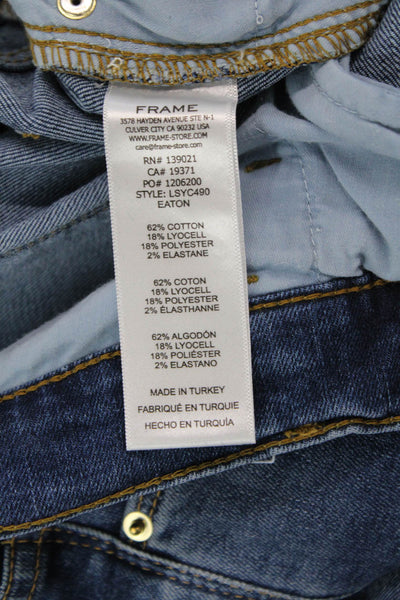 Frame Women Boyfriend Cropped Jeans Blue High Rise Size 28
