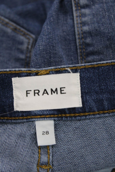 Frame Women Boyfriend Cropped Jeans Blue High Rise Size 28