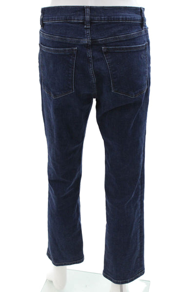 DL1961 Women Dark Blue Straight Cropped Jeans High Rise Button Fly Size 28