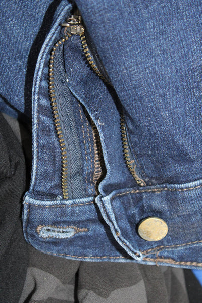 DL1961 Women Dark Blue Straight Cropped Jeans High Rise Button Fly Size 28