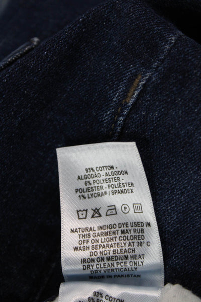DL1961 Women Dark Blue Straight Cropped Jeans High Rise Button Fly Size 28