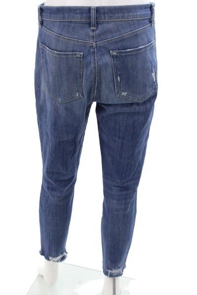 J Brand Womens Boyfriend Cropped Jeans Blue High Rise Size 28