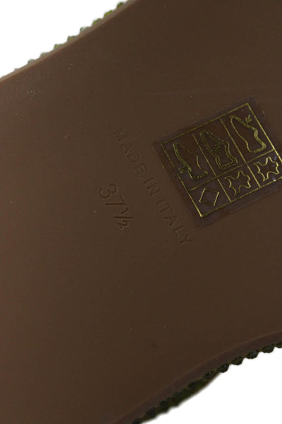 Gia x RHW Womens Open Square Toe Rhinestone Sandals Green Size EUR 37.5