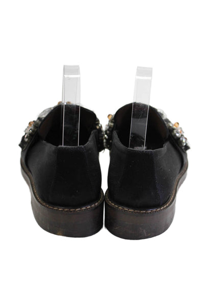 Marni Womens Slip On Satin Beaded Loafers Black Orange Size 38.5