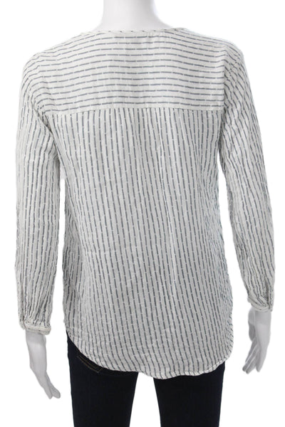 Michael Stars Womens White Striped Tunic Long Sleeve Bohemian Size XS