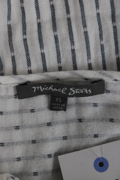 Michael Stars Womens White Striped Tunic Long Sleeve Bohemian Size XS