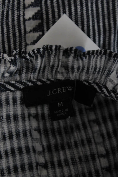 J Crew Womens Tunic Dark Blue Striped Viscose Long Sleeve Button Size M