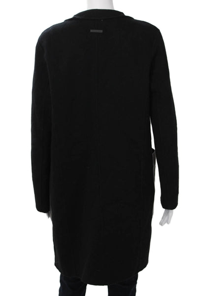 Soia & Kyo Women Overcoat Black Button Wool Blend Designer Size S