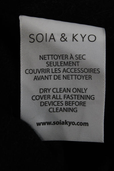 Soia & Kyo Women Overcoat Black Button Wool Blend Designer Size S