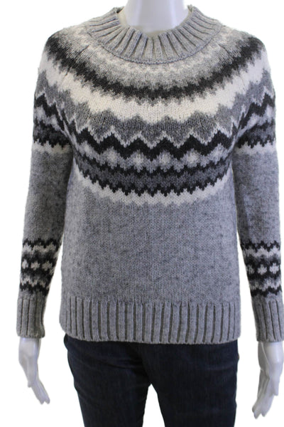 Banana Republic Women Black Fair Isle Crewneck Pullover Sweater Size XS