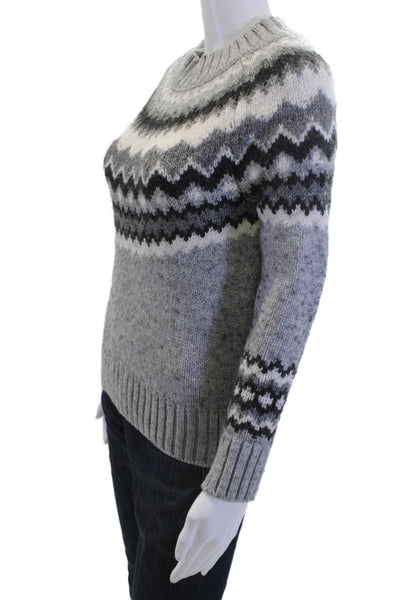 Banana Republic Women Black Fair Isle Crewneck Pullover Sweater Size XS