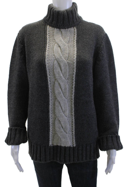 Codice Womens Pullover Turtleneck Sweater Dark Gray Wool Alpaca Blend Size S