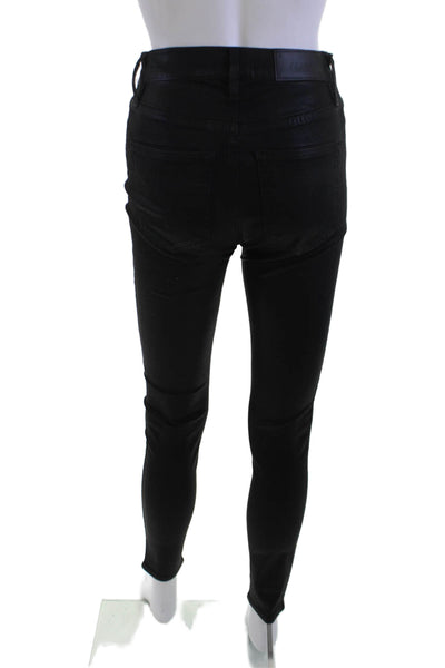 Frame Womens Skinny Ankle Jeans Black Mid Rise Size 25