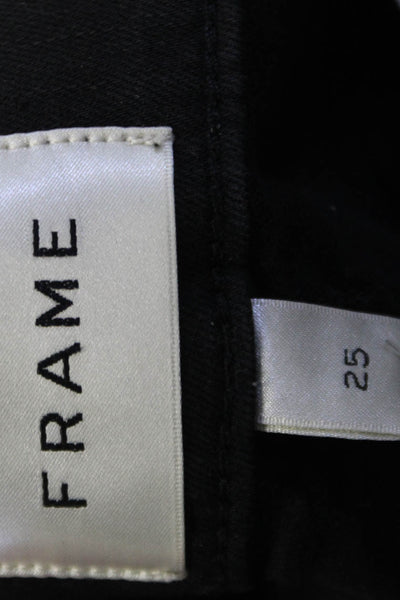 Frame Womens Skinny Ankle Jeans Black Mid Rise Size 25