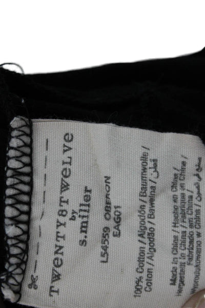 Twenty 8 Twelve Women Basic Sleeveless Black Cotton Round Neck Tank Tie Size M