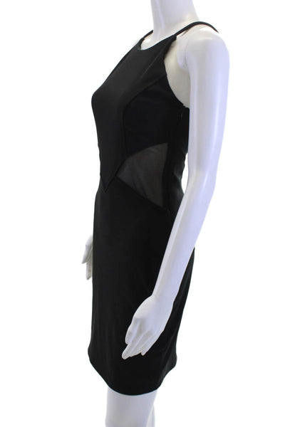 Aqua Women Bodycon Sheath Dress Black High Neck Sleeveless Size M