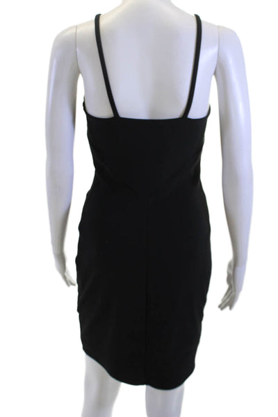 Aqua Women Bodycon Sheath Dress Black High Neck Sleeveless Size M